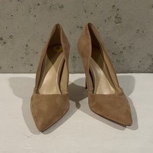 BCBGeneration Tan Faux Suede Damia Heels - Size 9
